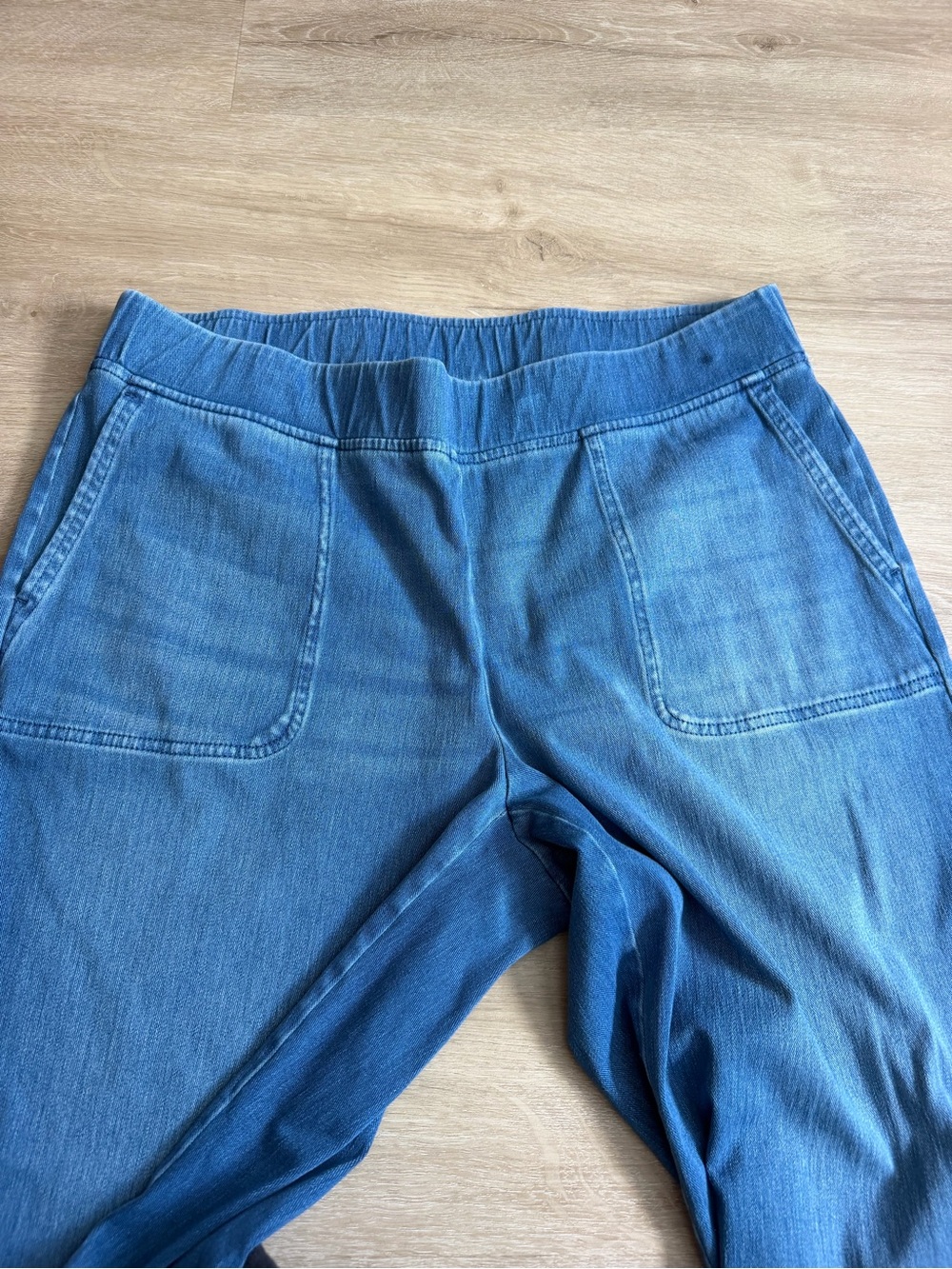 J Jill pure Jill indigo pull on wide leg denim jeans XL Flowy - Picture 3 of 7